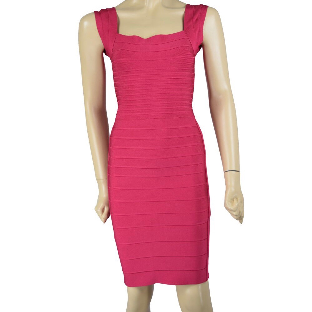 Pink Herve Leger bandage dress